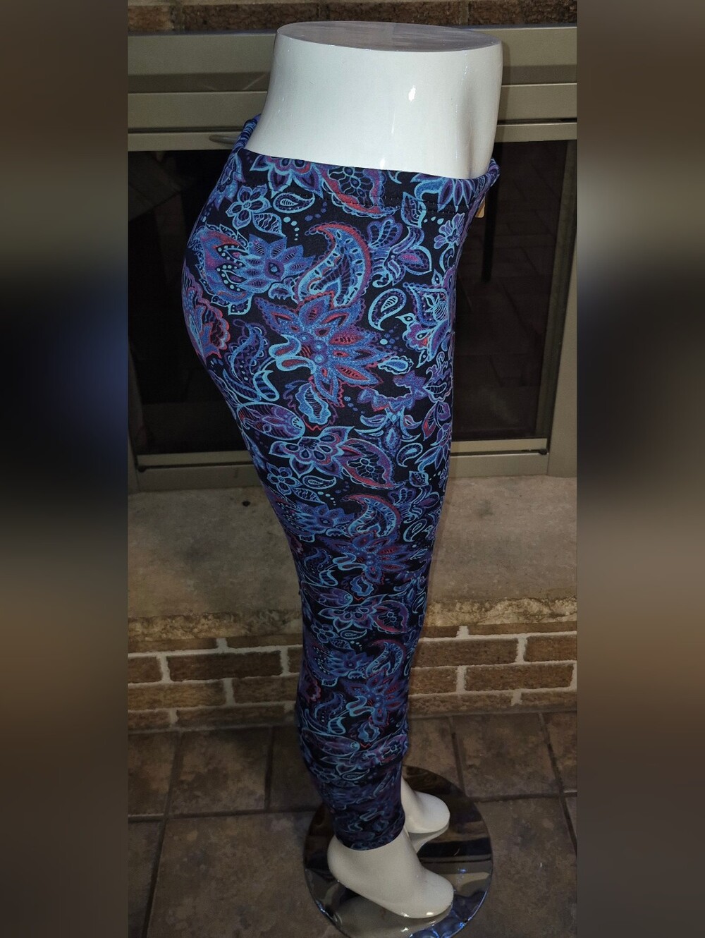 Just Cozy Womens Blue Paisley Fleece Leggings XS/S & M/L & XL